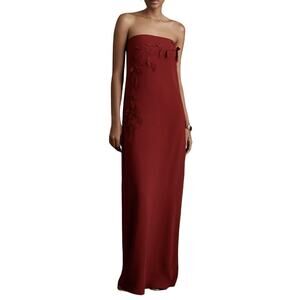 Sachin & Babi Margaux Strapless Taffeta Embellished Floral  Evening Gown Size 12